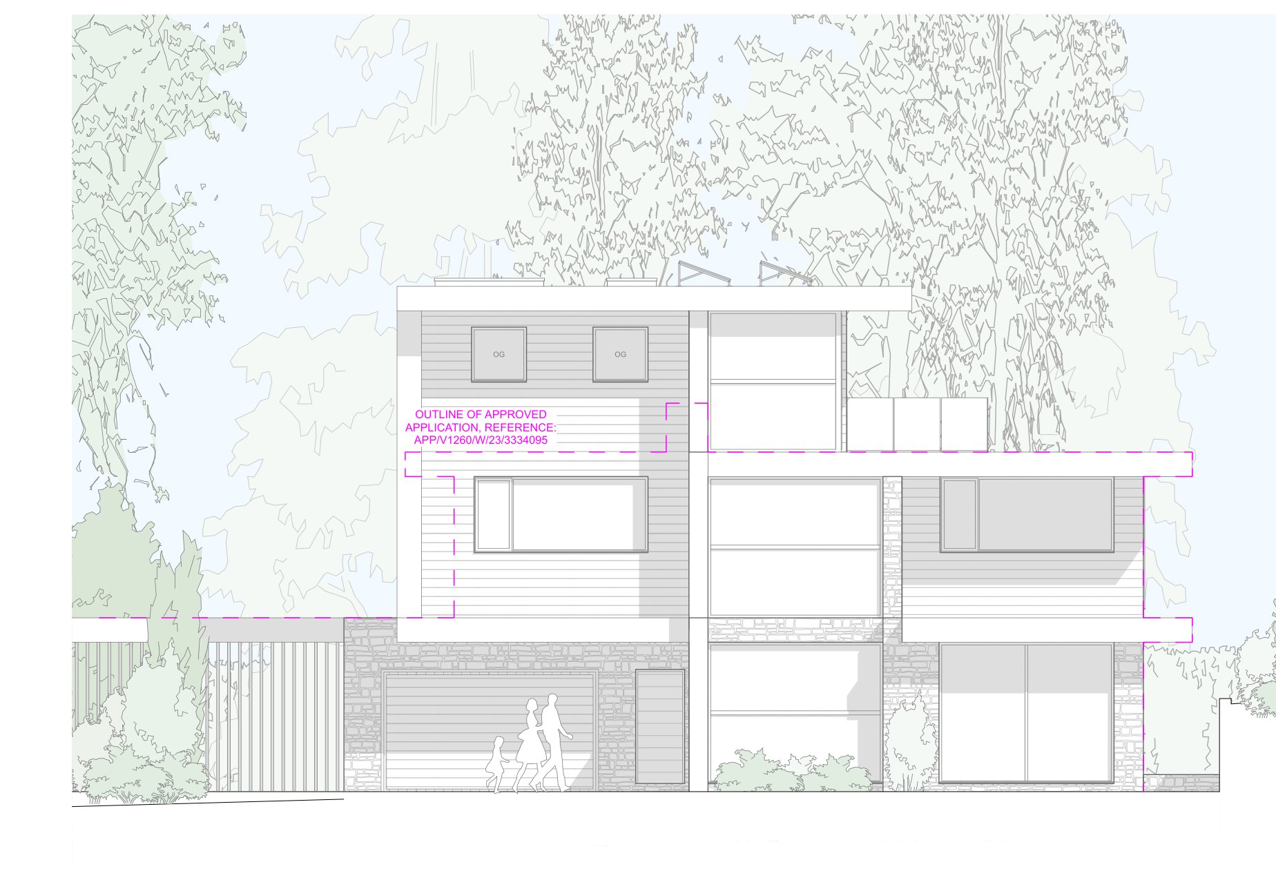 Oratory Gardens, Plot 1 front elevation, as submitted for planning
