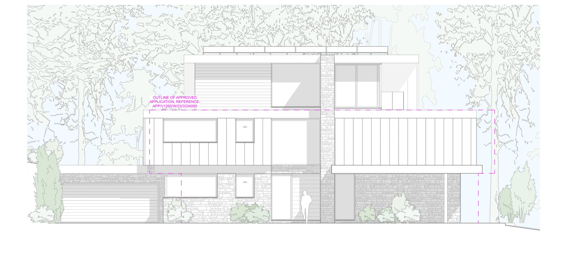 Oratory Gardens, Plot 2 side elevation, as submitted for planning